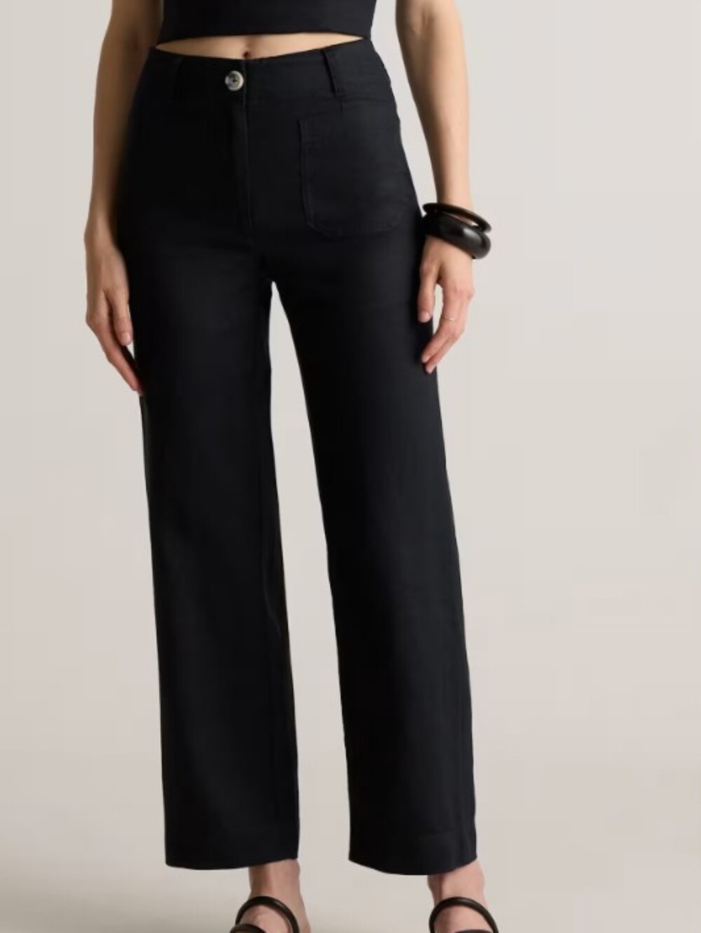 Quince European Linen Patch Pocket Wide Leg Pants